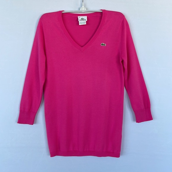 Lacoste Pink Sweater Size 38 3/4in Sleeves - Picture 13 of 13